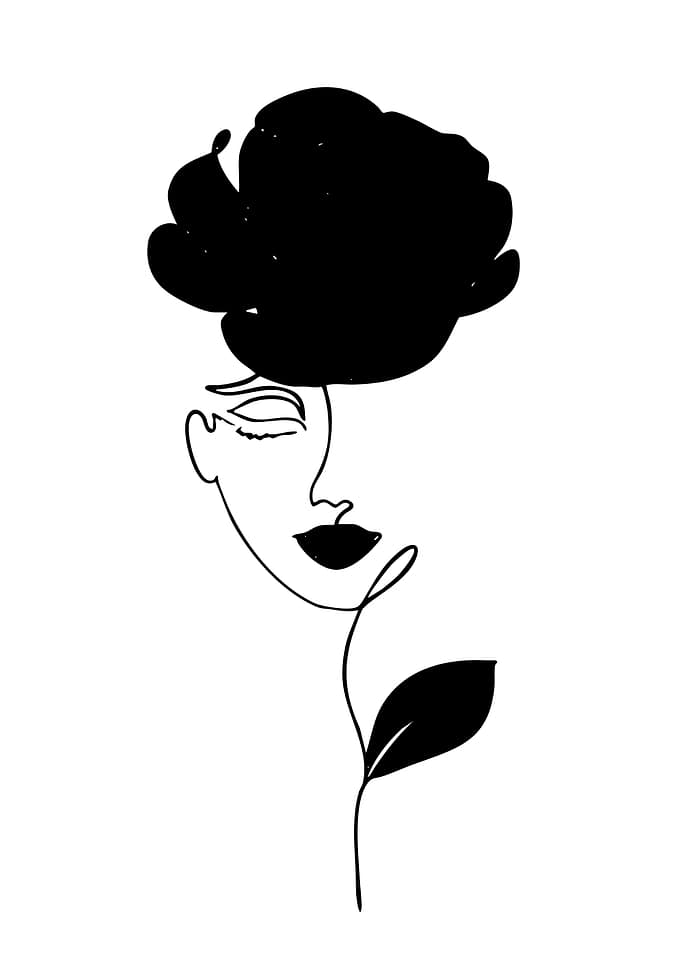 Abstract Face with Flower