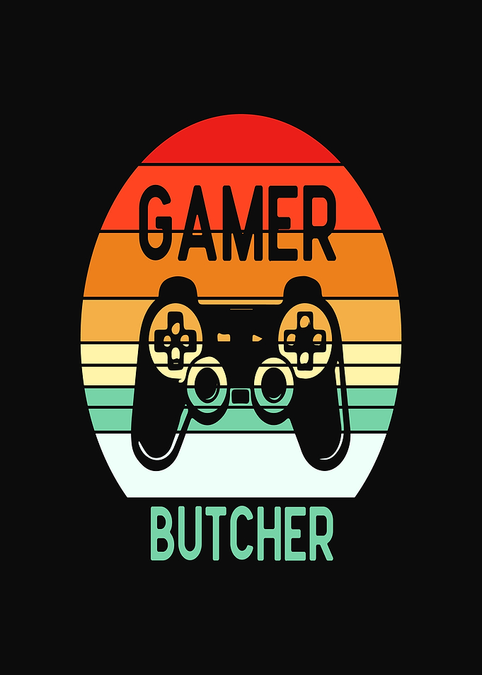Gamer Butcher Retro Sunset