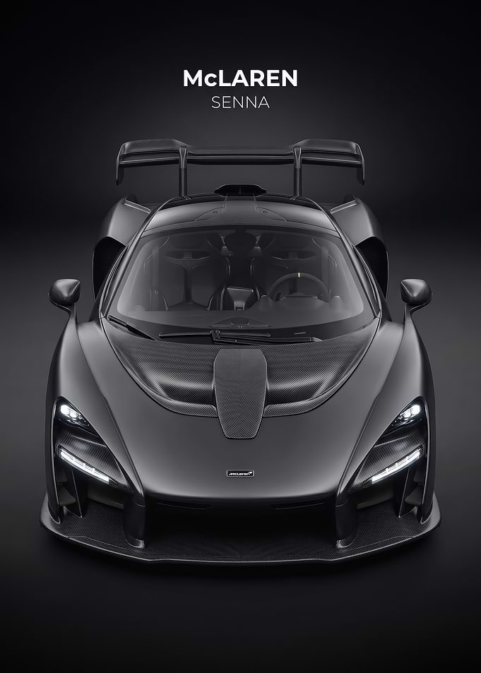 sleek dark McLaren Senna Front View