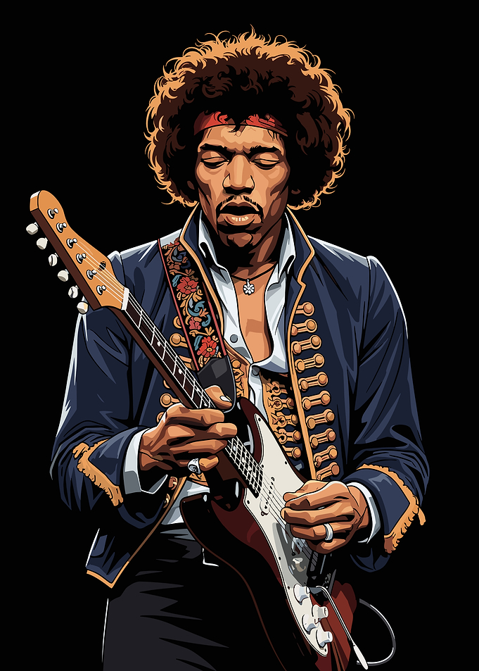 Jimi Hendrix Playing Guitar