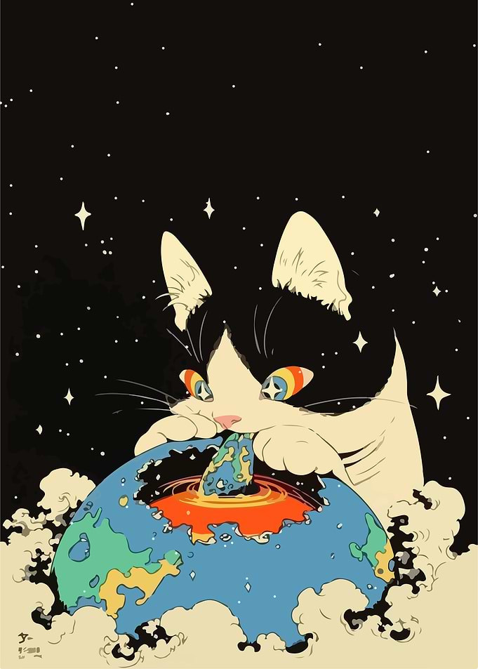 Cat Eating the Earth