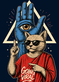 Cool Cat with All-Seeing Eye Hand