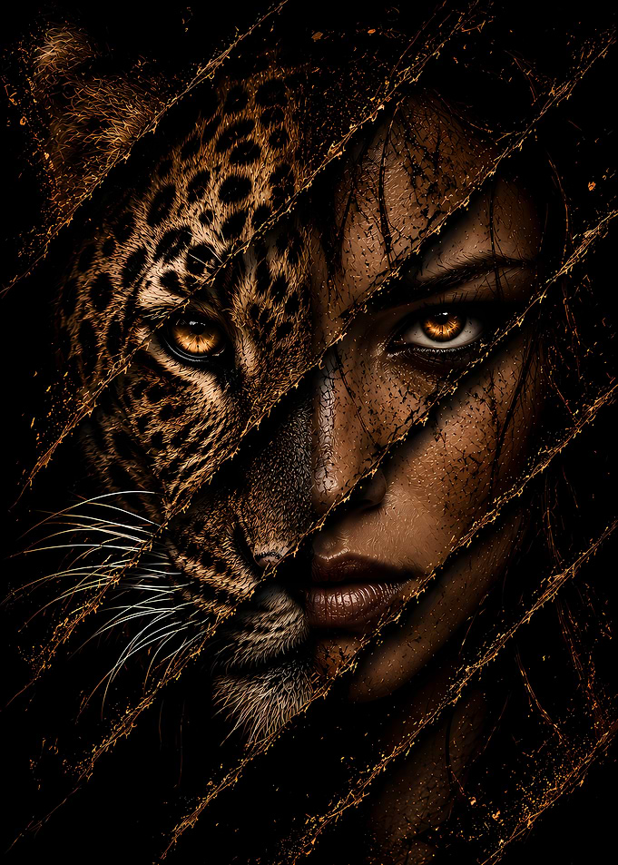 Leopard Woman Hybrid Portrait
