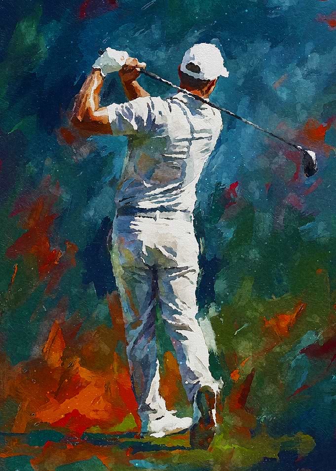 Golfer in Mid-Swing
