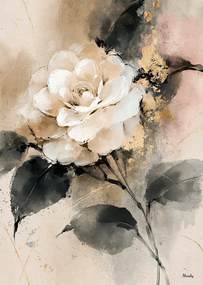 Neo-Rinpa Camellia Reverie No. 02 – Japanese Floral Wall Art
