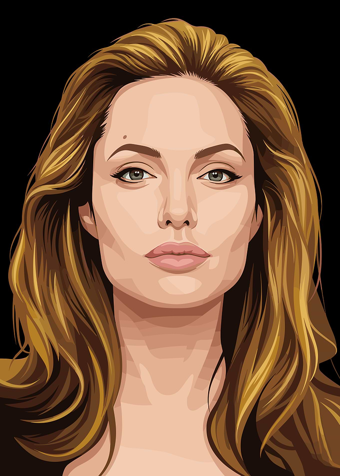 Vector Portrait of Angelina Jolie