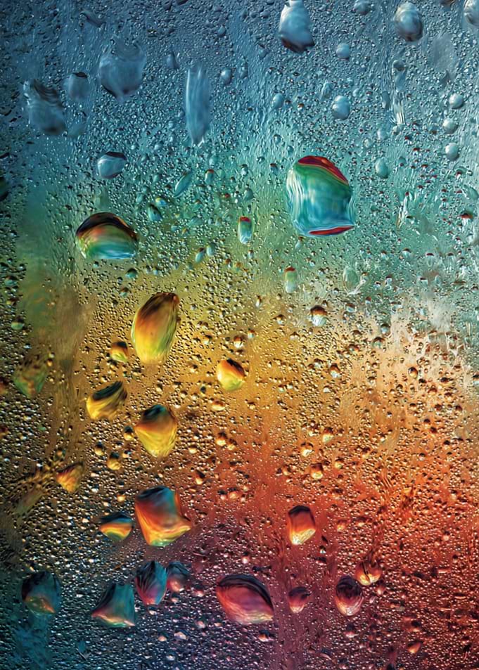 Abstract Rainbow Water Droplets