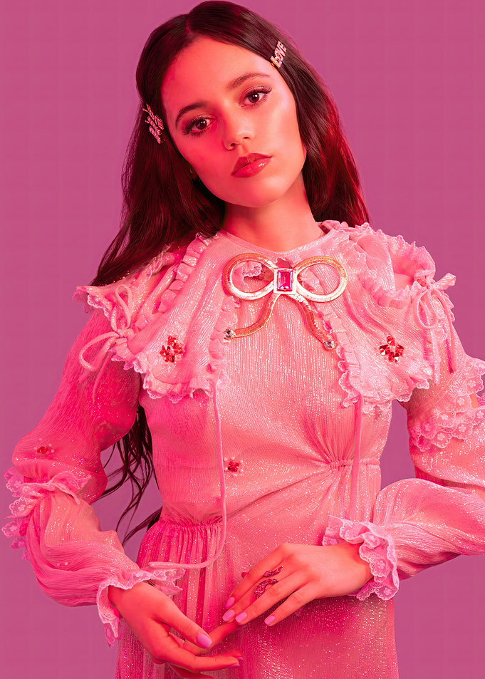 Jenna Ortega in Pink Dress