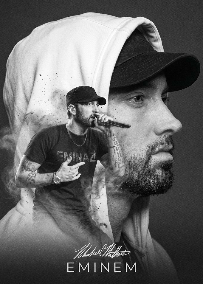 Eminem Portrait with Signature