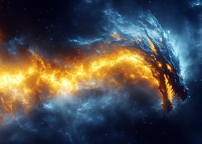 Fiery Dragon in Nebula