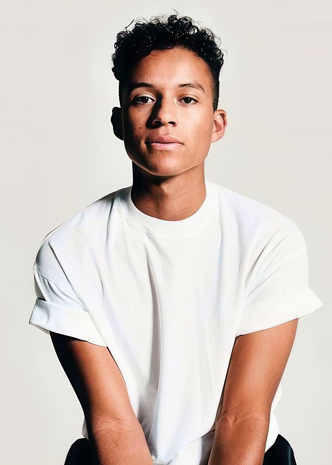 Young man in white t-shirt