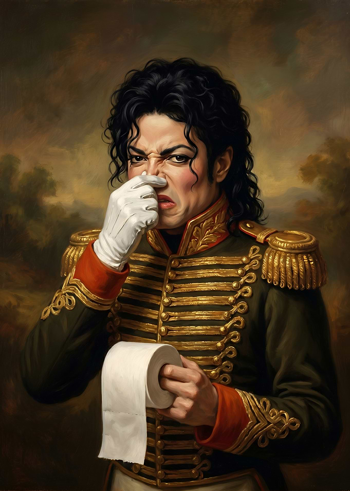 Michael Jackson Holding Toilet Paper
