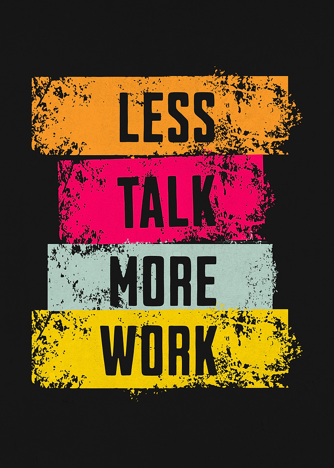 Less Talk More Work - Retro Motivational Gym Poster
