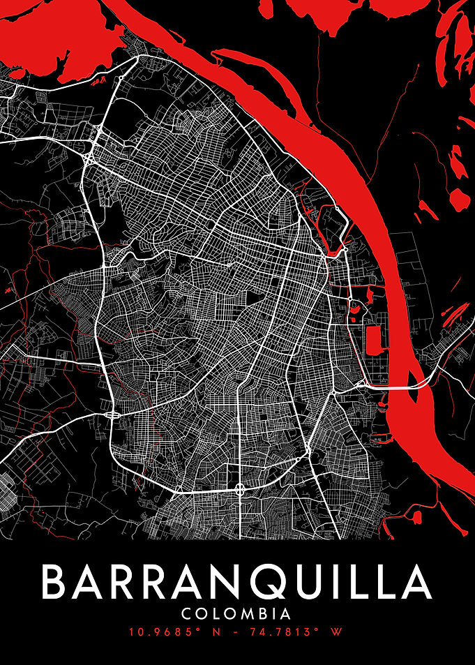 Barranquilla Dark Map
