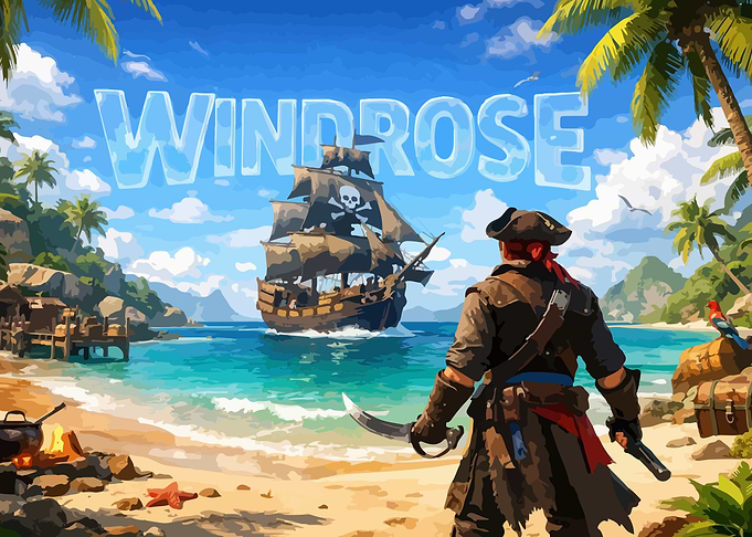 Pirate Ship and Beach Scene