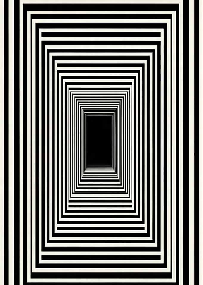 Black and White Optical Illusion Tunnel