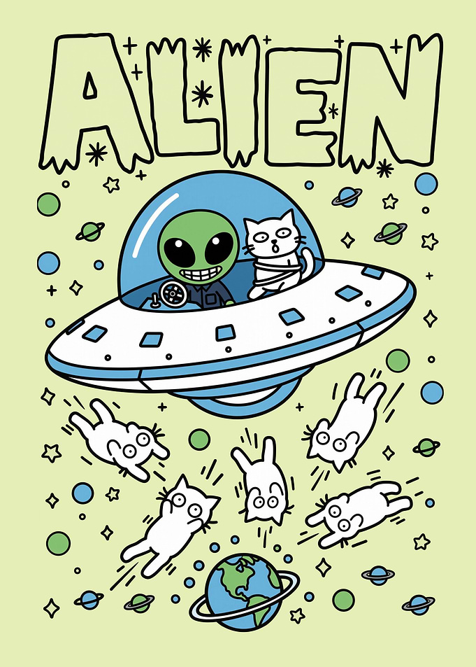 Alien Abducting Cats in UFO