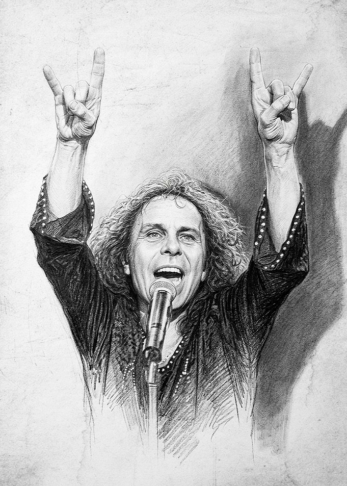 Pencil Sketch of Ronnie James Dio