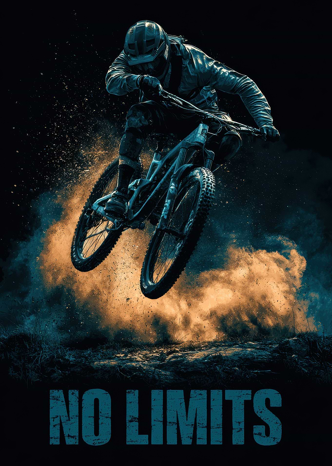 Mountain Biker Mid-Air Jump