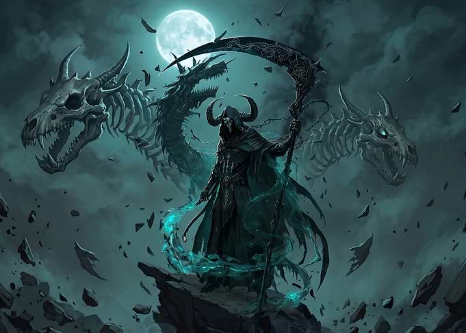 Grim Reaper with Dragon Skeletons