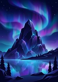 Aurora Borealis over Crystal Mountains