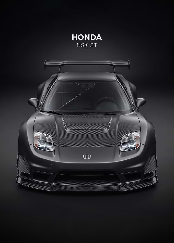 sleek dark Honda NSX GT Race Car poster