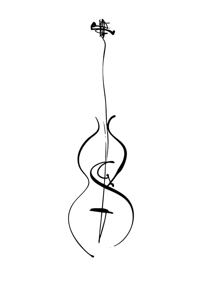 Abstract Double Bass Illustration