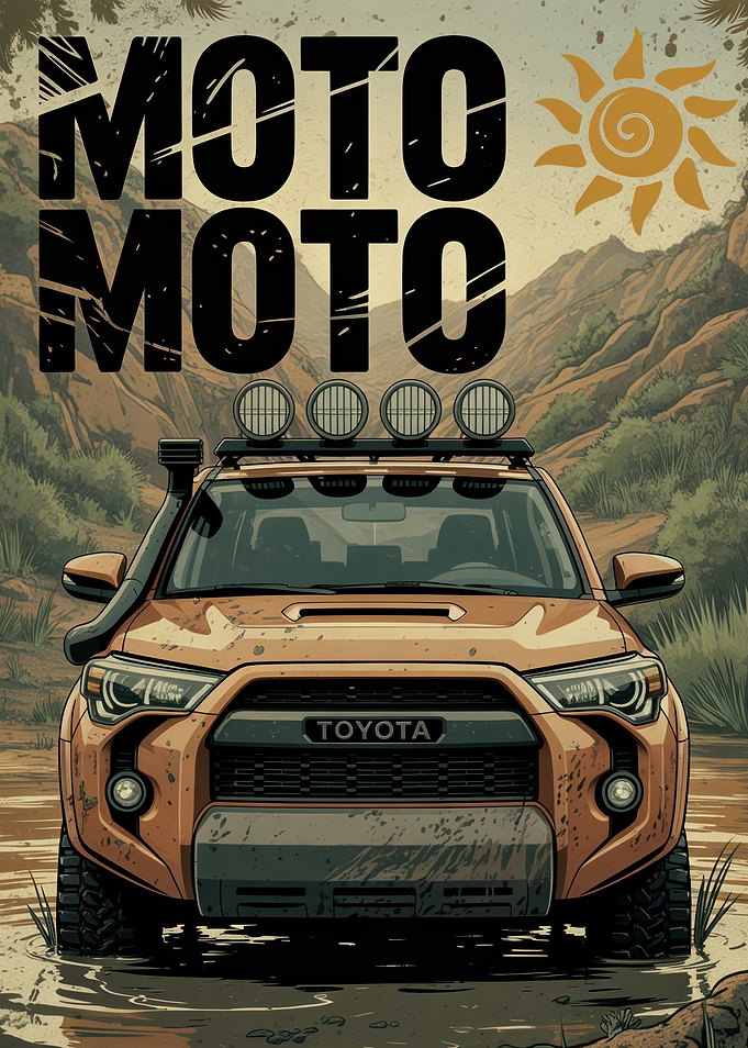 Off-road SUV in a desert landscape
