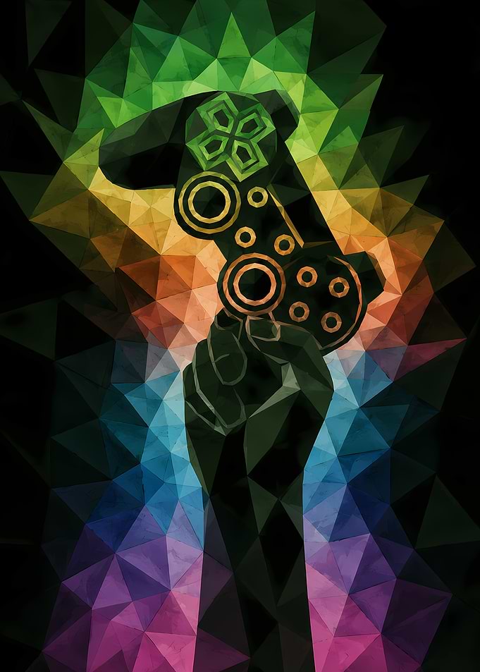 Hand Holding Game Controller