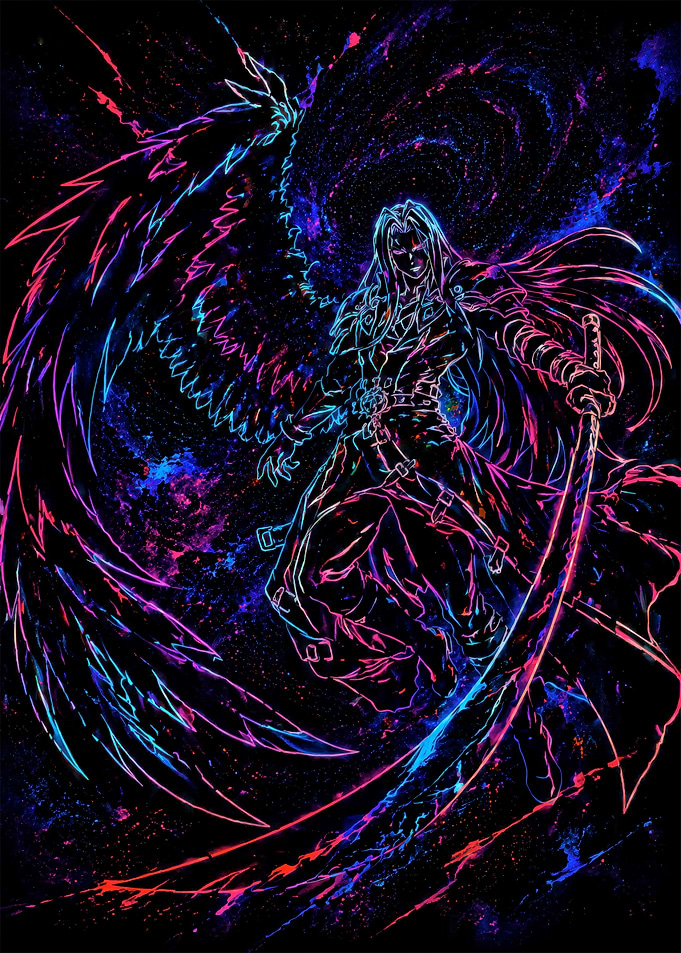 Sephiroth Neon Galaxy Art