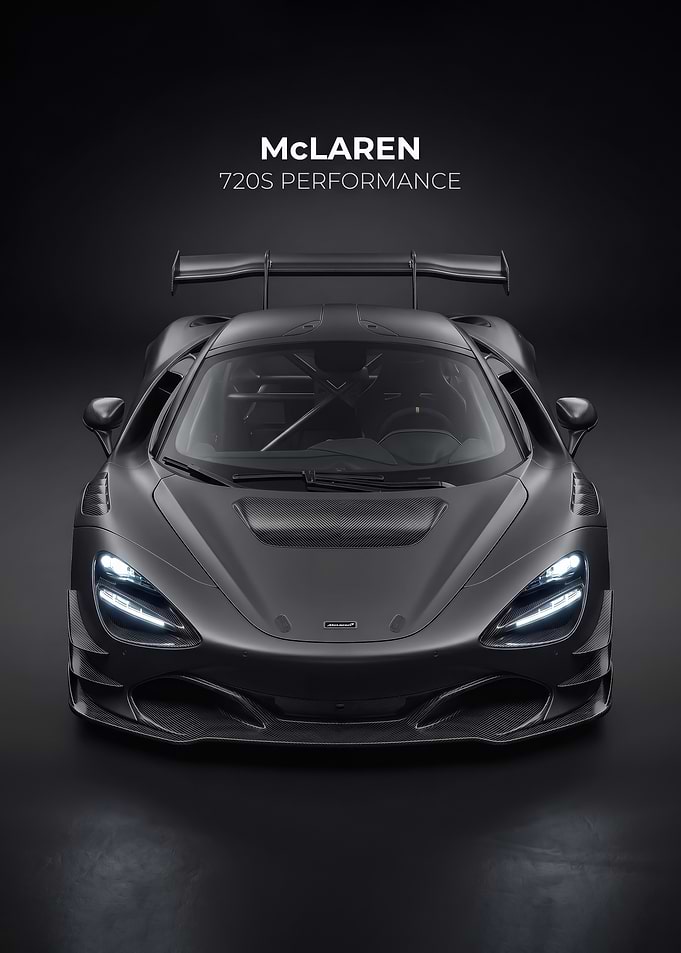 sleek dark McLaren 720S Performance Car poster