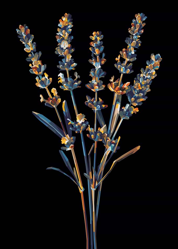 Abstract Lavender Stems