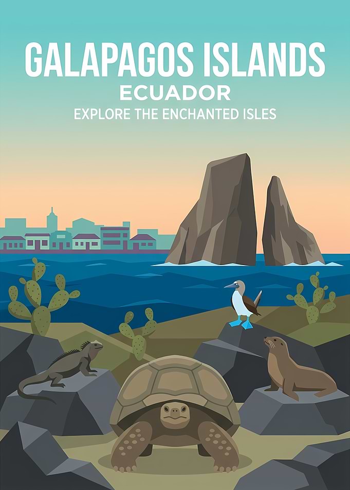 Galapagos Islands Travel Poster