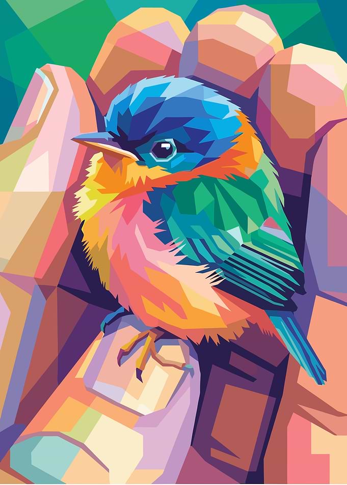 Colorful Bird on Hand