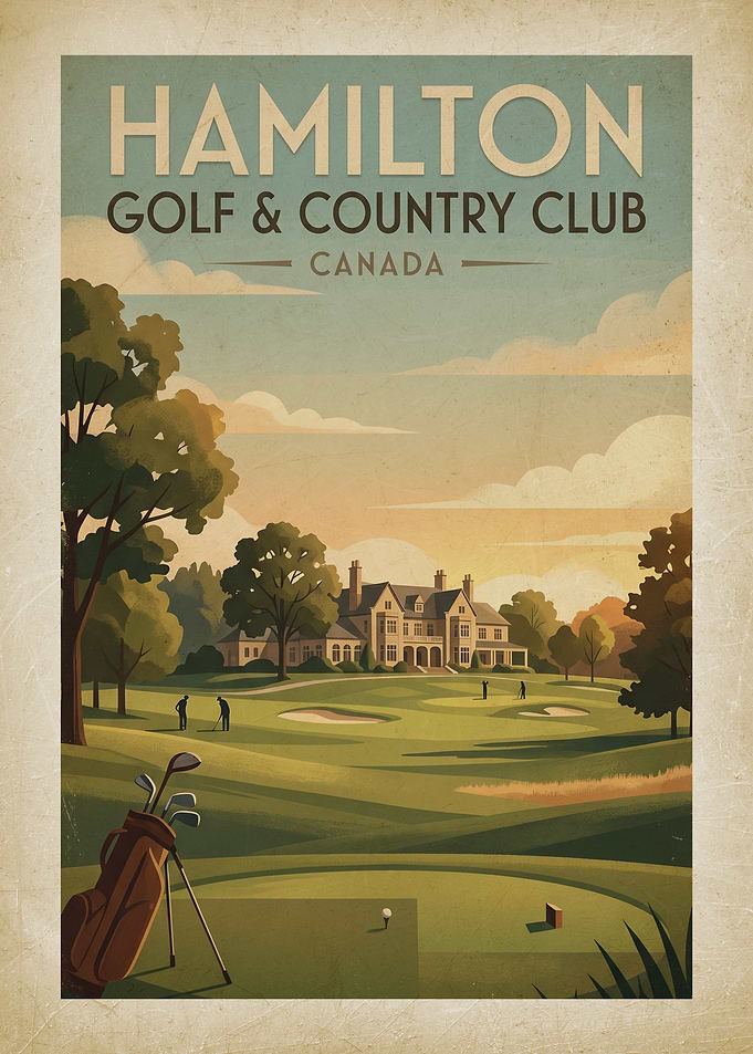 Hamilton Golf & Country Club Vintage Poster
