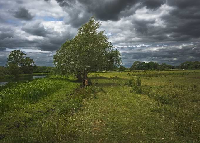Stormy Sky Over a Rural Landscape