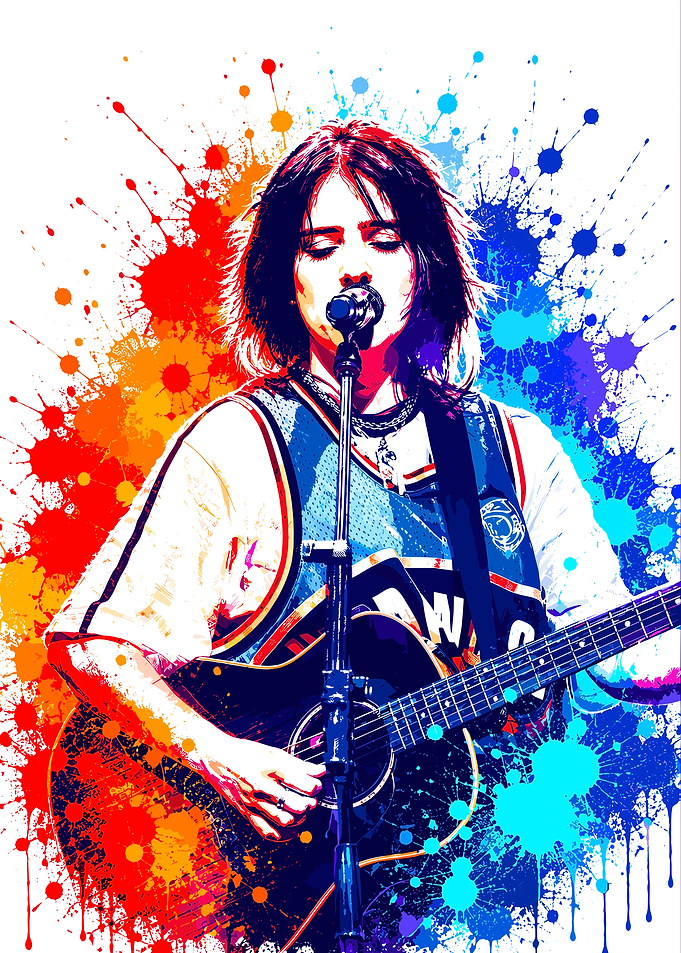Billie Eilish playing guitar