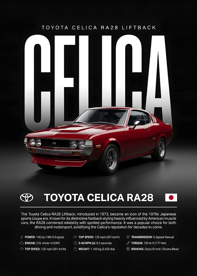 Toyota Celica RA28 Liftback Poster