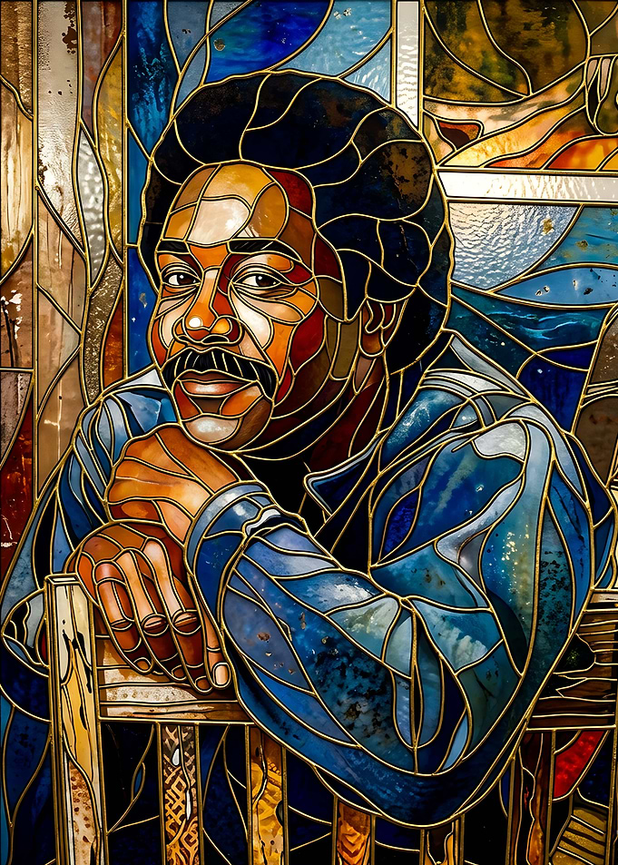 Stained Glass Portrait of a Man