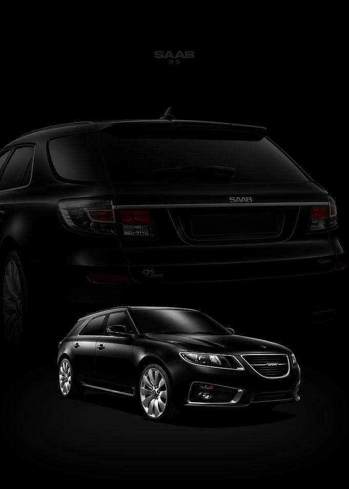 Black Saab 9-5 SportCombi