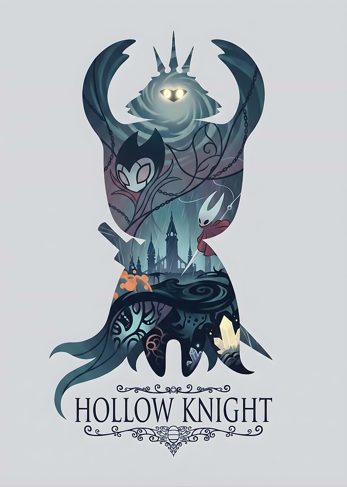 Hollow Knight Minimalist Silhouette Art