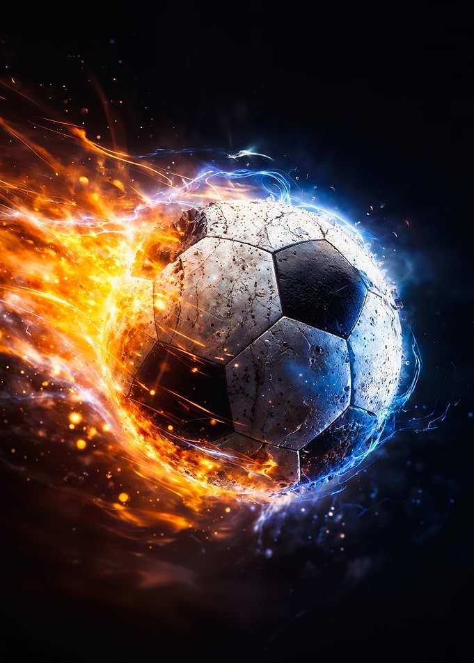 Fire Ice Element Football Poster