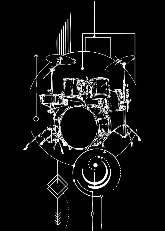 Geometric Drum Set Illustration