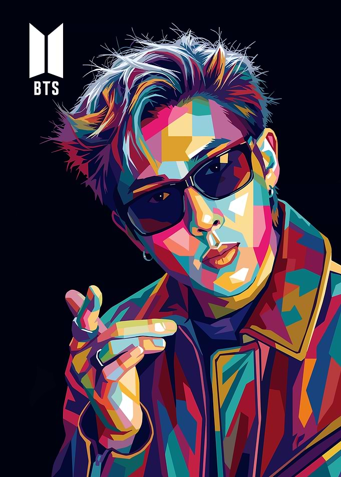 Colorful Pop Art Portrait of RM