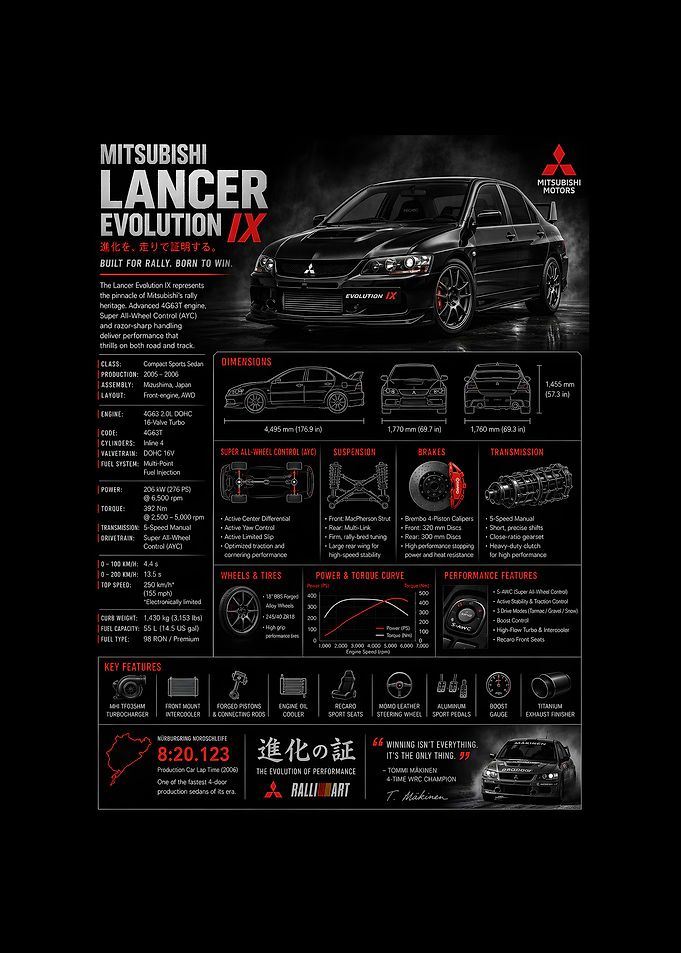Mitsubishi Lancer Evolution IX Poster