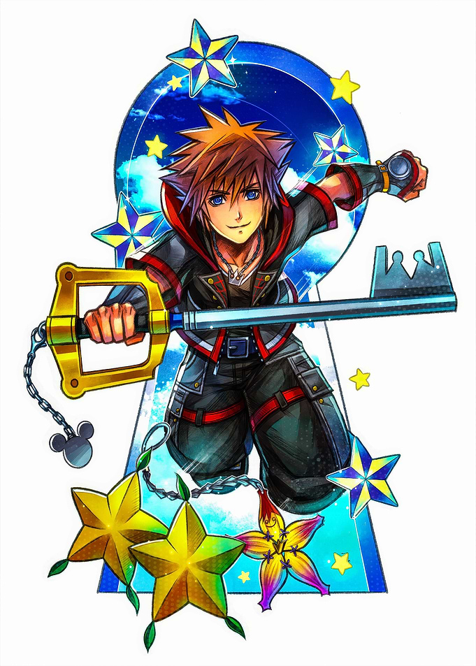 Sora with Keyblade and Stars
