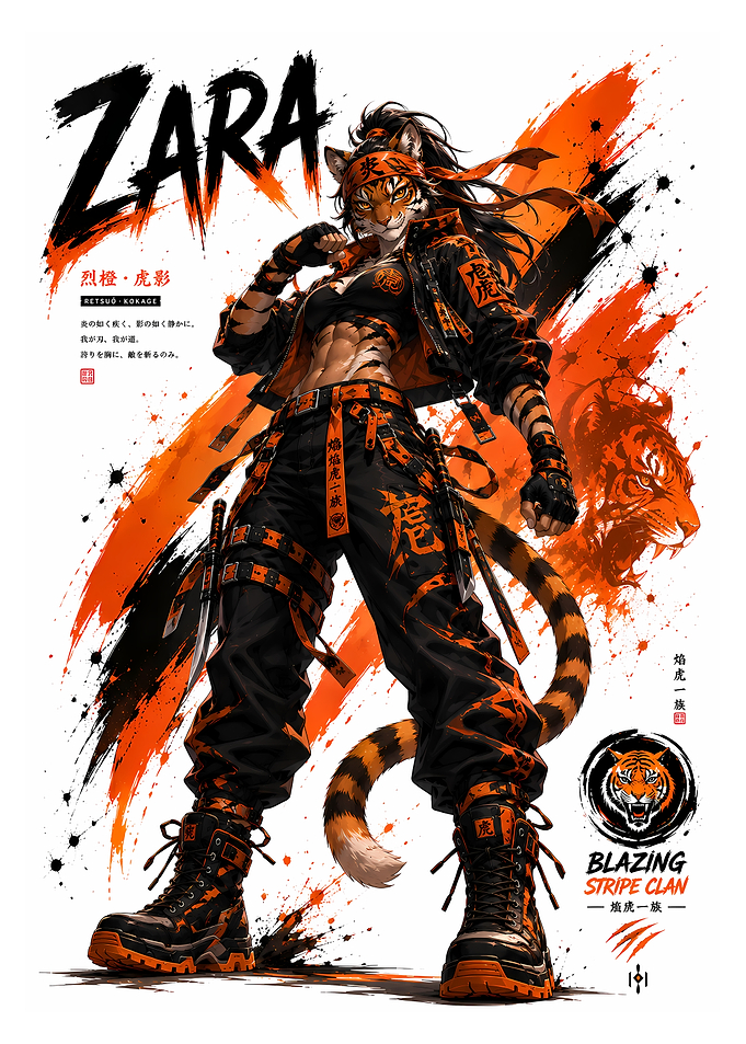 ZARA — Blazing Stripe Clan | Tiger Warrior Streetwear Poster
