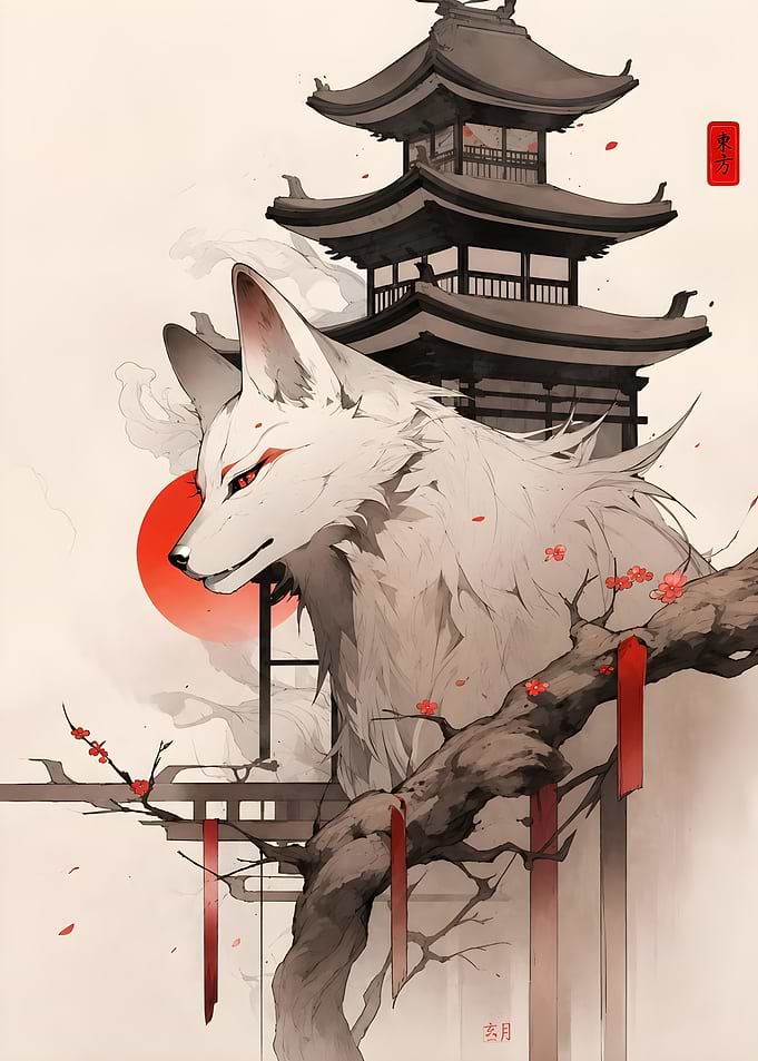 White Fox Spirit and Pagoda