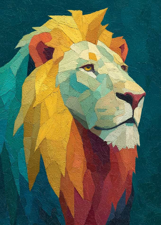 Geometric Lion Portrait