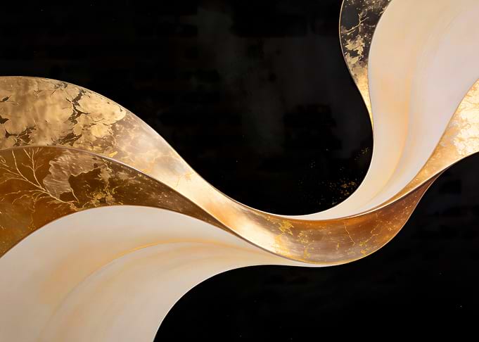Abstract Gold and Black Swirl